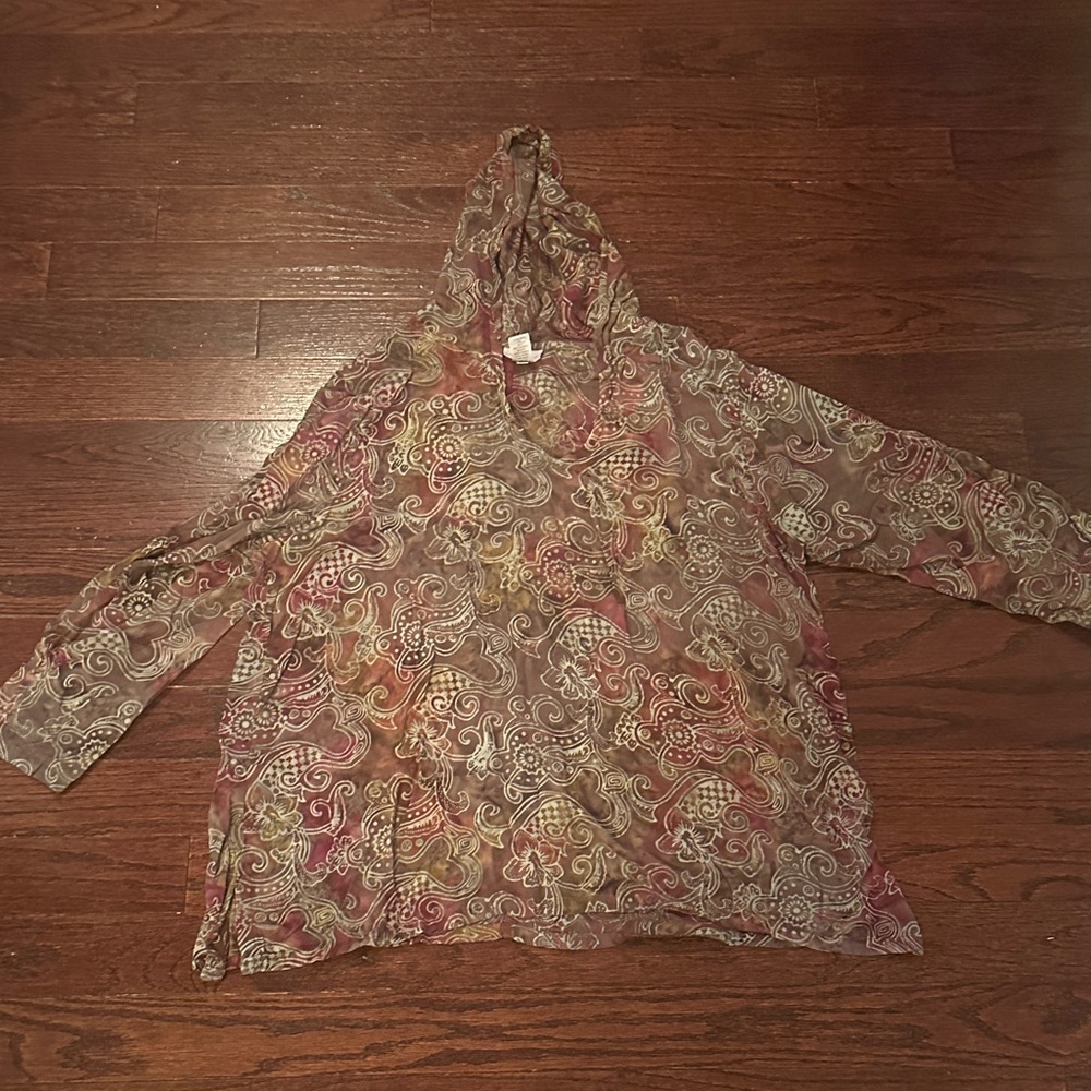 Soft Surroundings Paisley Hooded Top - Multicolor